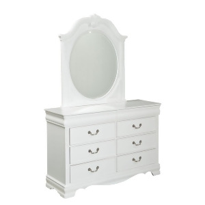 Standard Furniture Jessica 6 Drawer Kids' Dresser w/ Mirror in White - All