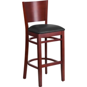 Flash Furniture Lacey Series Solid Back Mahogany Wooden Restaurant Barstool Bl - All