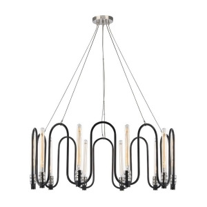 Elk Lighting Continuum 10 Light Chandelier In Silvered Graphite With Polished Ni - All