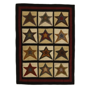 Homespice Star Patch Cream Hand Appliqued Rectangle Rug - All
