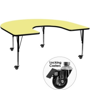 Flash Furniture Mobile 60 X 66 Horseshoe Activity Table With Yellow Thermal Fu - All