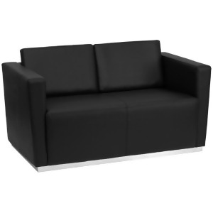 Flash Furniture Hercules Trinity Series Contemporary Black Leather Loveseat w/ S - All