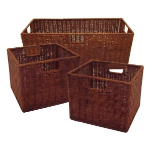 Winsome Wood Leo Set of 3 Wired Baskets 1 Large 2 Small - All