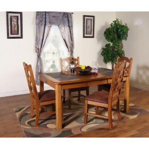 Sunny Designs 1273Ro Sedona Extension Table with Slate Top In Rustic Oak - All