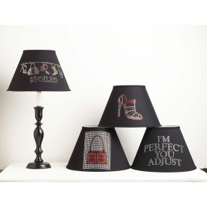 Yessica's Collection Black Lamp With Red Shoe Dazzle Shade - All