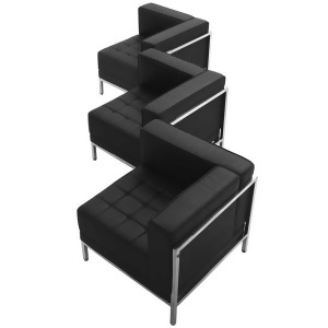 Flash Furniture Hercules Imagination Series Black Leather 3 Piece Corner Chair S - All