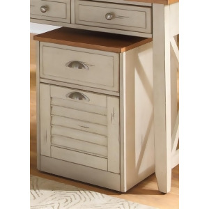 Liberty Furniture Ocean Isle Mobile File Cabinet in Bisque with Natural Pine Fin - All