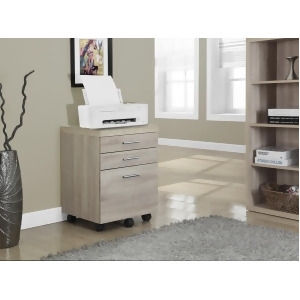 Monarch Specialties Natural Reclaimed-Look 3 Drawer File Cabinet On Castors I 70 - All