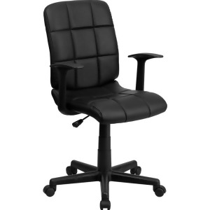 Flash Furniture Mid-Back Black Quilted Vinyl Task Chair w/ Nylon Arms Go-1691- - All