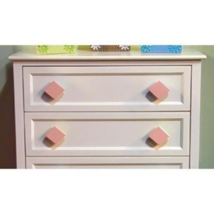 One World Diamond Pink Wooden Drawer Pulls Set of 2 - All
