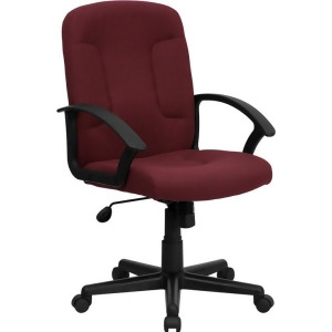Flash Furniture Mid-Back Burgundy Fabric Task Computer Chair w/ Nylon Arms G - All