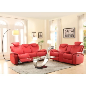 Homelegance Talbot 2 Piece Living Room Set in Red Leather - All