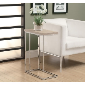 Monarch Specialties 3203 Accent Table in Natural w/ Chrome Metal - All