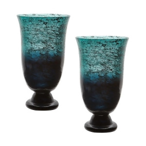 Emerald Ombre Flared Vase Set Of 2 - All