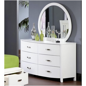 Homelegance Lyric 6 Drawer Dresser w/ Mirror in White - All