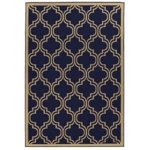 Linon Innovations Rug In Navy And Tan 6'6 X 9'6 Rugr0d0471 - All