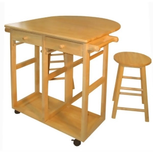 Yu Shan Breakfast Cart with Drop-leaf Table In Natural - All