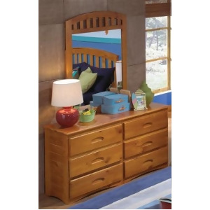 American Furniture Classics Six Drawer Dresser With Mirror In Honey - All