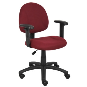 Boss Chairs Boss Burgundy Deluxe Posture Chair w/ Adjustable Arms - All