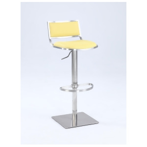 Chintaly 0895 Open Back Contemporary Pneumatic Stool In Yellow - All