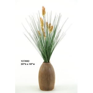 D W Silks Onion Grass With Dogstail In Tall Ceramic Vase - All