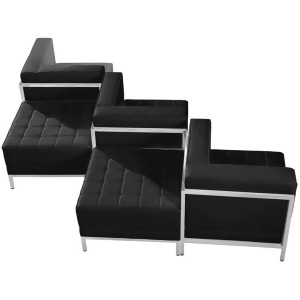 Flash Furniture Hercules Imagination Series Black Leather 5 Piece Chair And Otto - All