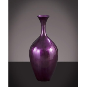 Howard Elliott 22079 Amethyst Lacquered Wood Vase w/Black Brushed Accents - All