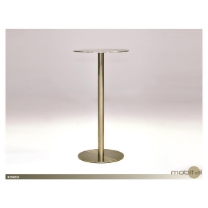 Mobital Rondo Round Bar Table In Brushed Stainless Steel - All