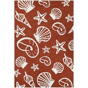 Couristan Outdoor Escape Cardita Shells Rug In Terra Cotta-Ivory - All