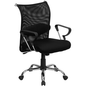 Flash Furniture Mid-Back Manager's Chair w/ Black Mesh Back Padded Mesh Seat - All