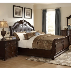 Homelegance Hillcrest Manor 2 Piece Leather Sleigh Bedroom Set in Rich Cherry - All
