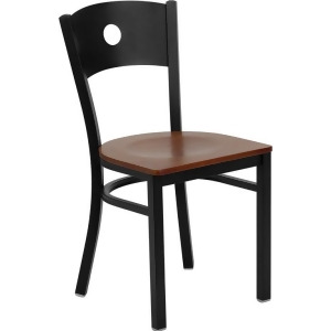 Flash Furniture Hercules Series Black Circle Back Metal Restaurant Chair Cherr - All