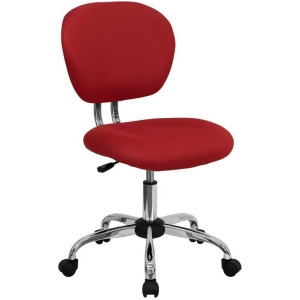 Flash Furniture Mid-Back Red Mesh Task Chair w/ Chrome Base H-2376-f-red-gg - All
