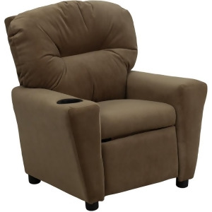 Flash Furniture Contemporary Brown Microfiber Kids Recliner w/ Cup Holder Bt-7 - All