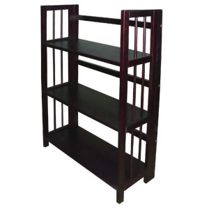 Yu Shan 3 Tier Folding Stackable Bookcase In Espresso - All