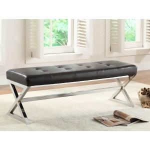 Homelegance Rory X-Base Bench in Black Leather - All