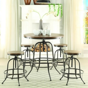 Homelegance Angstrom 5 Piece Round Counter Height Table Set w/Counter Height Sto - All