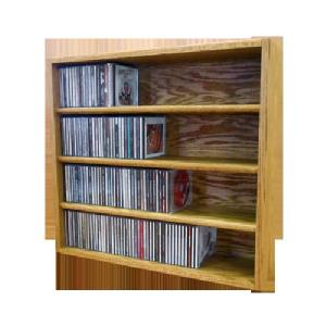Wood Shed Solid Oak Desktop / Shelf Cd Cabinet 248 Cd Capacity - All