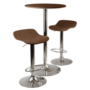 Winsome Wood Kallie 3 Piece Pub Table Stools Set in Cappuccino - All