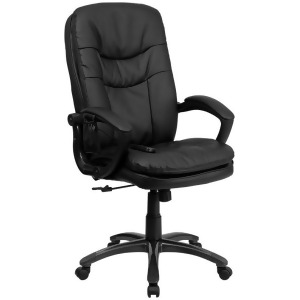 Flash Furniture Mid-Back Massaging Black Leather Executive Office Chair Bt-958 - All