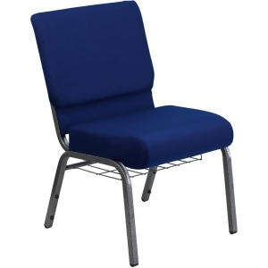 Flash Furniture Hercules Series 21 Inch Extra Wide Navy Blue Church Chair w/ Com - All