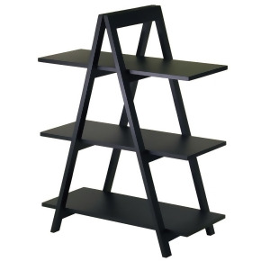 Winsome Wood 20130 A-Frame 3-Tier Shelf in Black - All