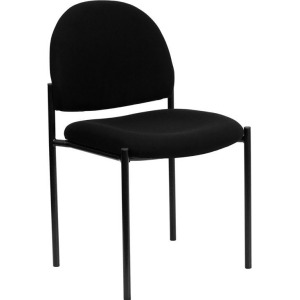 Flash Furniture Black Fabric Comfortable Stackable Steel Side Chair Bt-515-1-b - All
