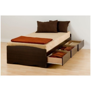 Prepac Espresso Twin Xl Mate's Platform Storage Bed with 3 Drawers - All