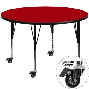 Flash Furniture Mobile 60 Round Activity Table With Red Thermal Fused Laminate - All