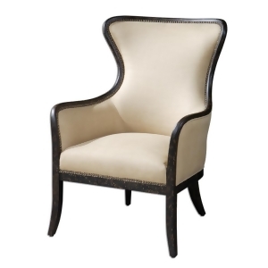 Uttermost Zander Wing Chair in Light Tan Linen - All