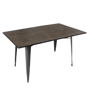 Lumisource Oregon Dining Table 59 X 36 In Espresso Wood And Antiqued Metal Fra - All