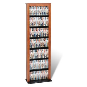 Prepac Cherry Slim Barrister Storage Tower for Multimedia Holds 400 CDs - All