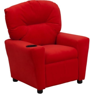 Flash Furniture Contemporary Red Microfiber Kids Recliner w/ Cup Holder Bt-795 - All