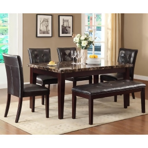 Homelegance Teague 6 Piece Faux Marble Dining Room Set in Espresso - All